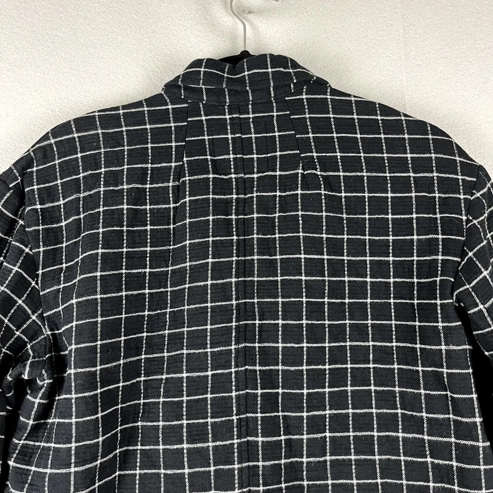 Madewell Waffleback Shaw Blazer Women Small Black Windowpane Cotton Unstructured